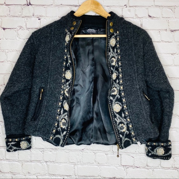 Icelandic Design Gray Wool Knitted Jacket Medium - Picture 3 of 11